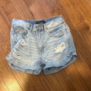 Abercrombie & Fitch Light Blue Ripped Jean Shorts